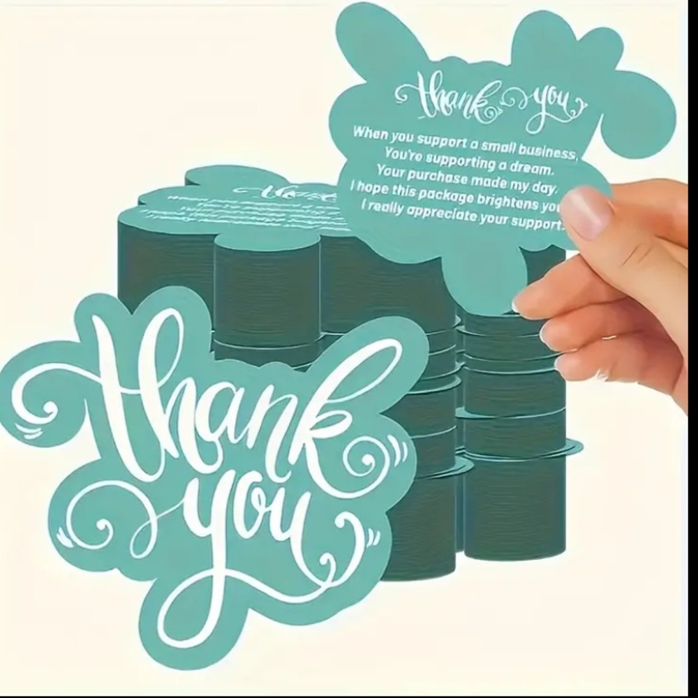 Buy Now Ready - 50 Thank You Cards Your Choice Of Color - Picture 3 of 5